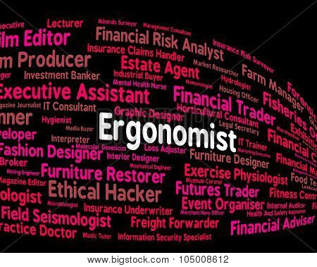 Ergonomist Job Shows Position Word And Career