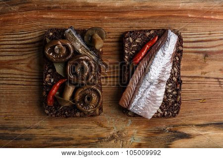 Open Sandwiches Or Smorrebrod