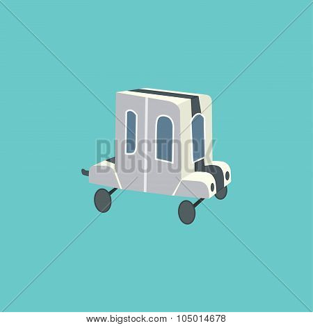 Hybrid Car Icon On The Blue Background