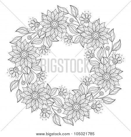 Vector Monochrome Floral Background
