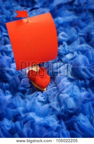 Valentine Hearts On blue Abstract Background