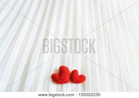 Valentine red Hearts On white Background