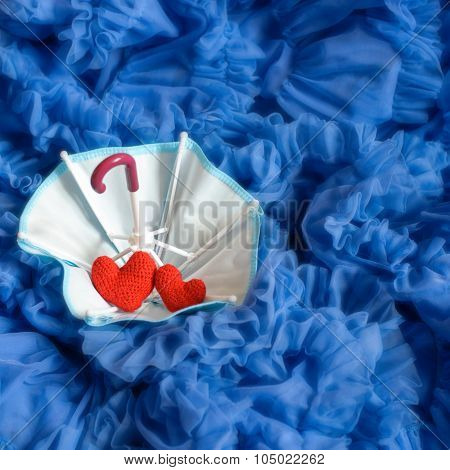 Valentine Hearts On Abstract Background. Valentines Day Background With Hearts.