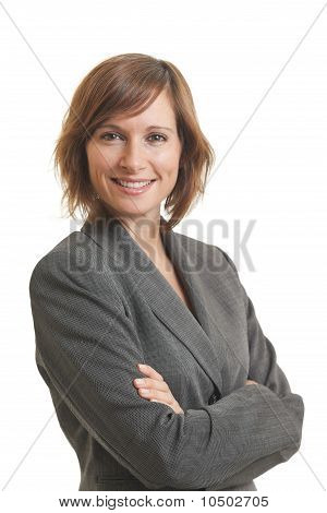 Imprenditrice con braccia incrociate