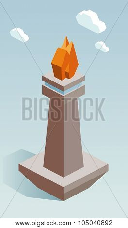 Monas jakarta isometric vector illustration