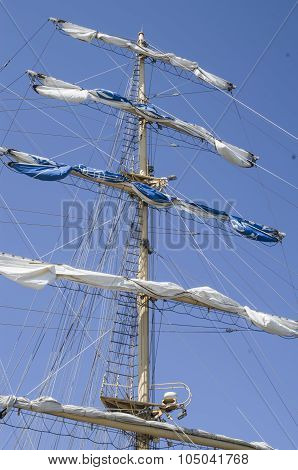 Main Mast With Sails Collected