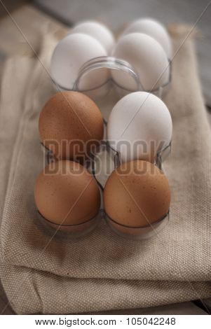 Eggs on textured mat