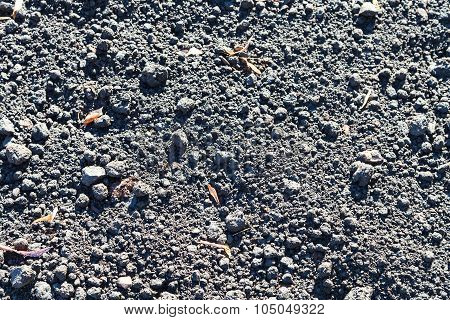 Loosened Earth And Fallen Leaves In Autumn