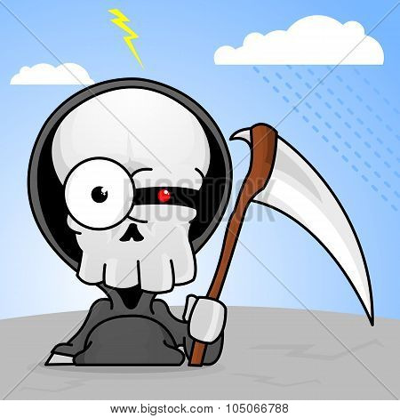 Creepy Cartoon Grim Reaper