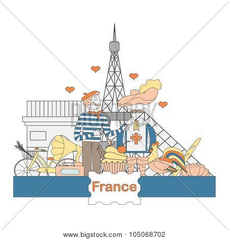 Set Of Thematic Elements Of France
