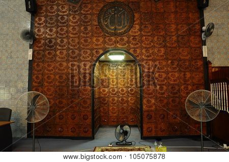 Interior of Kuching Town Mosque a.k.a Masjid Bandaraya Kuching in Sarawak, Malaysia