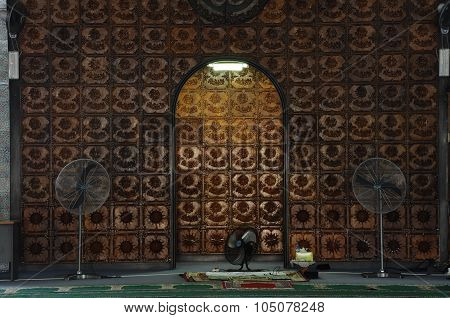 Mihrab of Kuching Town Mosque a.k.a Masjid Bandaraya Kuching in Sarawak, Malaysia