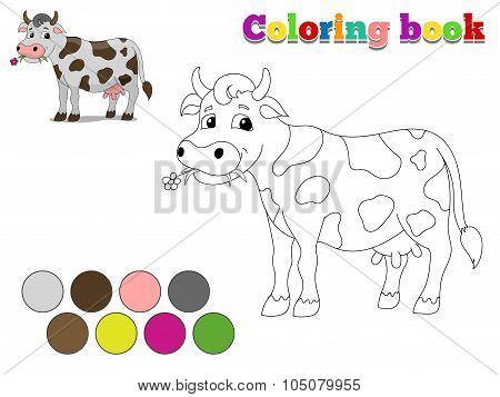 Coloring Book Cow Vector & Photo (Free Trial) | Bigstock