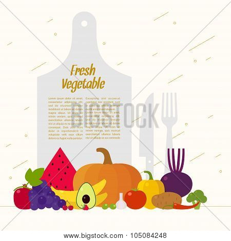 Fresh Vegetables. Organic Food. Elements And Icons For Cards, Illustration, Poster And Web Design.