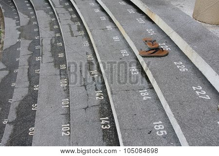 Staircase step with numbers at Kuching Town Mosque