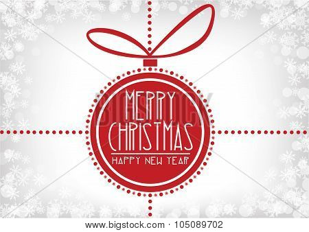 Merry Christmas Card- Bauble, Snowflake Decoration