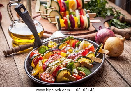 Vegetable Skewers.