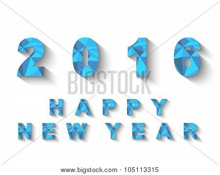2016 Low Poly Blue Happy New Year