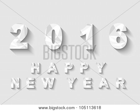 2016 Low Poly White Happy New Year