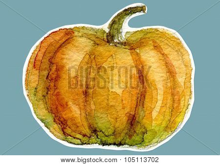 watercolor pumpkin isolated