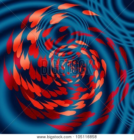 Spiralling Koi Carp Illustration