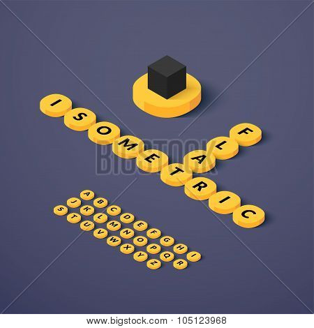 Isometric blocks with letters