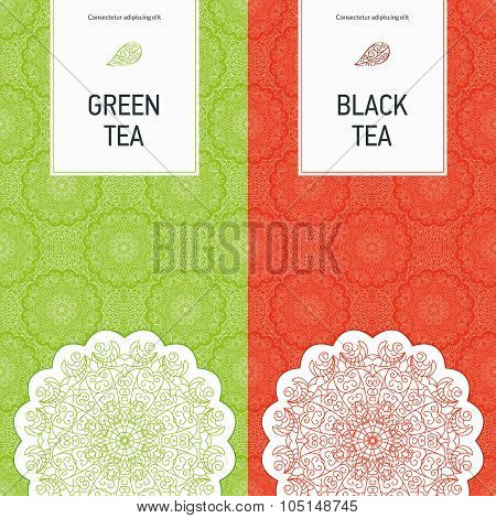 Set vector templates for tea packing