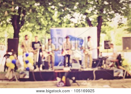 Abstract View Of Street Musicians