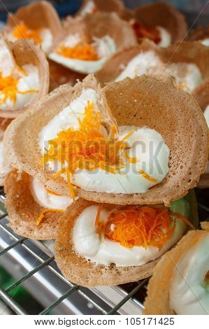 Thai Style Crisp Tart Or Khanom Bueang.