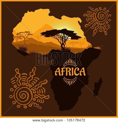 Africa - vector poster.