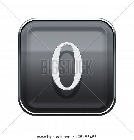 Number Null Grey Glossy, Isolated On White Background