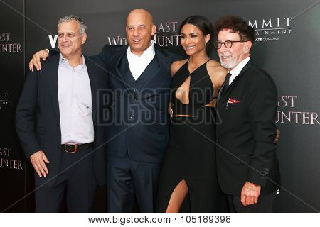 NEW YORK-OCT 13: (L-R) Producer Bernie Goldmann, Vin Diesel, Ciara and Mark Canton attend 'The Last Witch Hunter' New York premiere at AMC Loews Lincoln Square on October 13, 2015 in New York City.