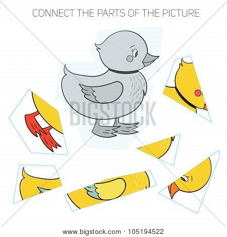 Puzzle game for chldren duck