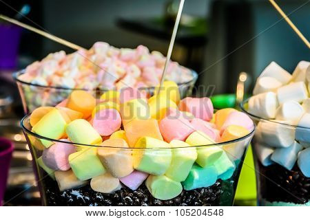 Lollipop And Marshmellow For Display In A Bowl