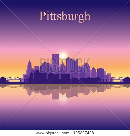 Pittsburgh City Skyline Silhouette Background