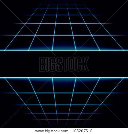 Abstract dark tiled background with a perspective. Vector illustration