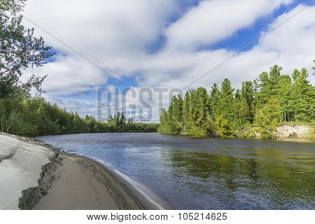 summer landscape river Yagenetta nature of the Far North