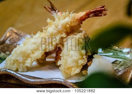 Mini Prawn Tempura Served With Grated Radish