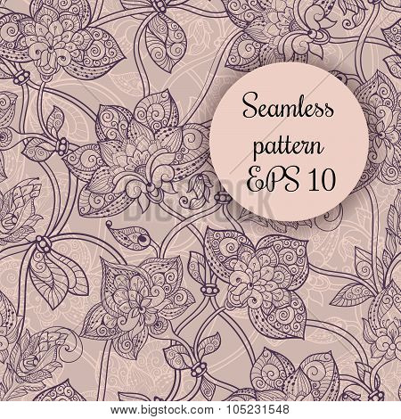 Beautiful seamless ornament in beige