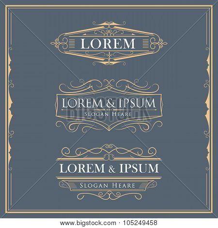 Luxury Logos Flourishes Calligraphy Elegant Template