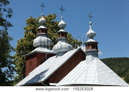Old wooden Orthodox church in Bartne Beskids Poland