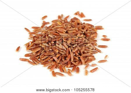 Bhutanese Red Rice Isolated On White Background