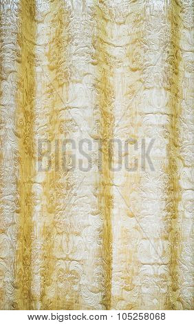 gold silk cloth flower pattern curtain