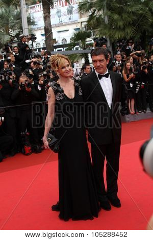 CANNES, FRANCE - MAY 11: Melanie Griffith and Antonio Banderas attend the Opening Ceremony during the 64th Cannes Film Festival at Palais des Festivals on May 11, 2011 in Cannes, France.