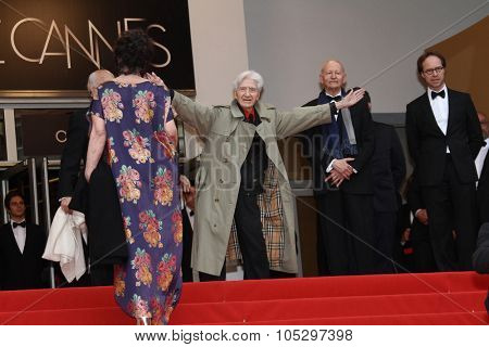 CANNES, FRANCE - MAY 21: Annie Duperey and Alain Resnais attend the 'Vous N'avez Encore Rien Vu' premiere during the 65th  Cannes  Festival at Palais des Festivals on May 21, 2012 in Cannes, France