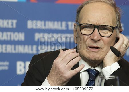 BERLIN, GERMANY - FEBRUARY 12: Composer Ennio Morricone attends the 'The Best Offer' press conference  during the 63rd  Festival at the Grand Hyatt Hotel on February 12, 2013 in Berlin, Germany.