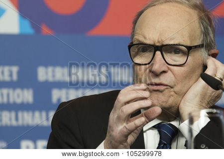 BERLIN, GERMANY - FEBRUARY 12: Composer Ennio Morricone attends the 'The Best Offer' press conference  during the 63rd  Festival at the Grand Hyatt Hotel on February 12, 2013 in Berlin, Germany.