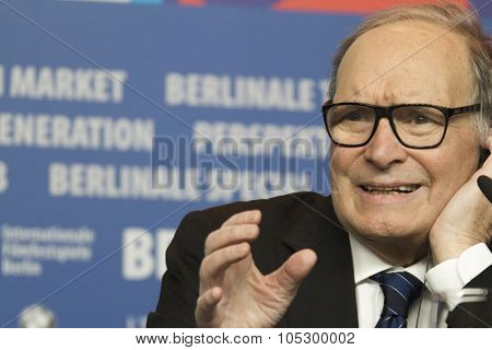 BERLIN, GERMANY - FEBRUARY 12: Composer Ennio Morricone attends the 'The Best Offer' press conference  during the 63rd  Festival at the Grand Hyatt Hotel on February 12, 2013 in Berlin, Germany.