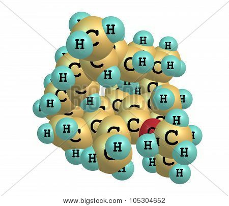 Tocopherol - vitamin E - molecular structure on white background