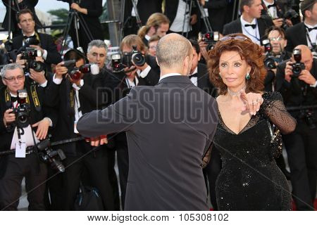 CANNES, FRANCE - MAY 24: Sophia Loren attend the Closing Ceremony and 'A Fistful of Dollars' Screening during the 67th Annual Cannes Film Festival on May 24, 2014 in Cannes, France.